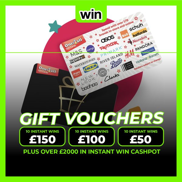One4all 30 x Gift Cards & £3000 Instant Wins
