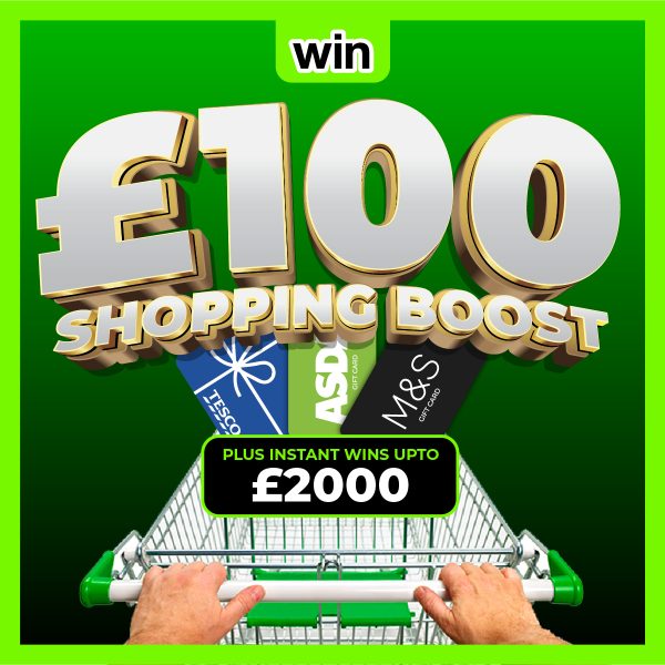 20× £100 Gift Cards (Asda, Tesco, M&S) + £2000 Instant Wins