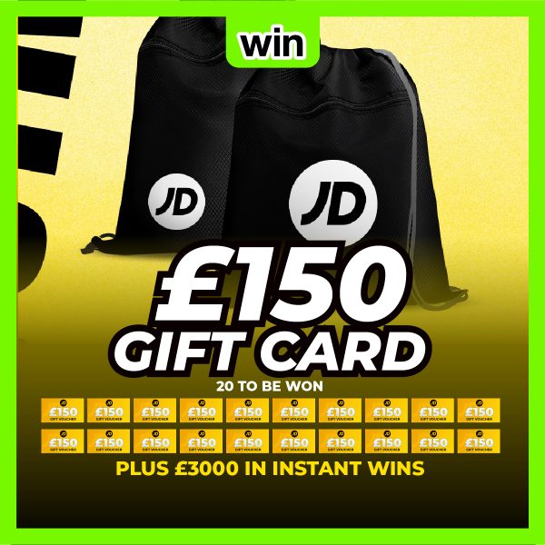 JD Sports 20 x £150 Gift Cards & £3000 Instant Wins